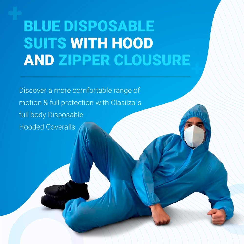 Disposable Protective Coverall Hazmat Suit, Disposable Full Body Protective  XL